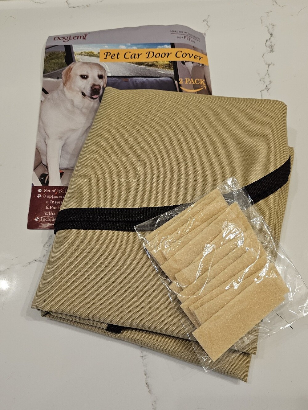 Pet Car Door Covers - Tan